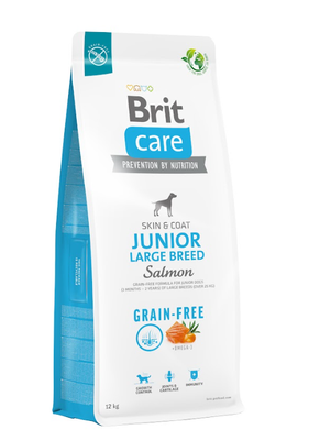 BRIT CARE Dog Grain-free Junior Large Breed Salmon 12kg BRIT CARE Dog Dental Stick Teeth & Gums -5% billiger!!!
