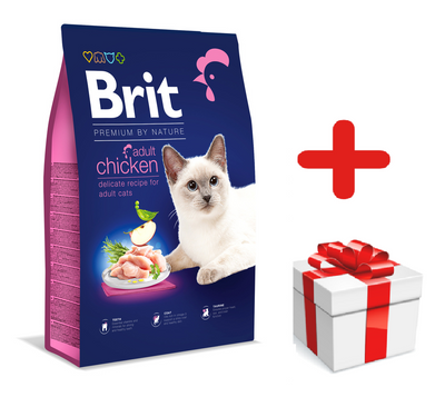 BRIT Premium By Nature Adult Cat Chicken 8kg + Überraschung für die Katze