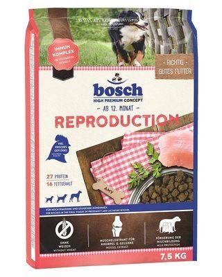 Bosch REPRODUCTION 7,5kg + Mr.BIG Stücke in Sauce mit Lachs 400g für Hunde GRATIS