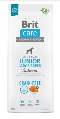 BRIT CARE Dog Grain-free Junior Large Breed Salmon 12kg + Überraschung für den Hund