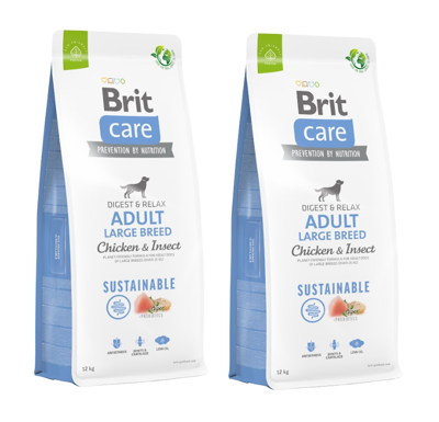 BRIT CARE Dog Sustainable Adult Large Breed Chicken & Insect 2x12kg
