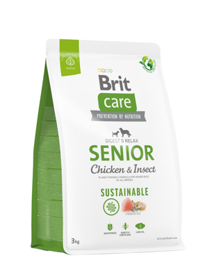 BRIT CARE Dog Sustainable Senior Chicken & Insect 3kg