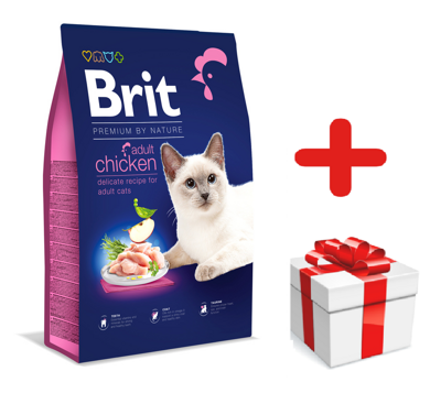 BRIT Premium By Nature Adult Cat Chicken 8kg + Überraschung für die Katze