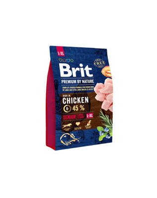 BRIT Premium By Nature Senior L+XL 3kg + Überraschung für den Hund