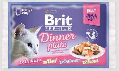 Brit Katzenbeutel Gelee Filet Teller 340g (4x85g)
