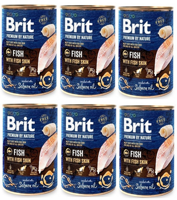 Brit Premium von Natur Fisch mit Fischhaut 6x400g