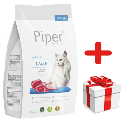 DOLINA NOTECI Piper Animals mit Lammfleisch für Katzen 3kg + Überraschung für die Katze
