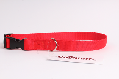 DogStuffs Halsband mit Kunststoffschnalle 20mm/30-55cm rot