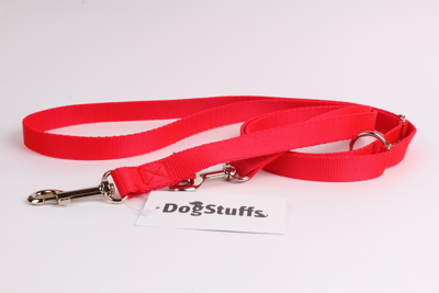 DogStuffs Verstellbare Leine - Rot 25mm/220cm
