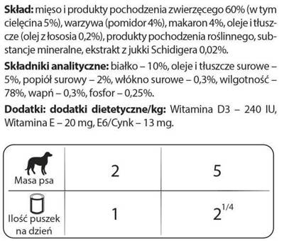 Dolina Noteci PREMIUM für Hunde kleiner Rassen mit Kalbstomaten und Nudeln 24x185 g