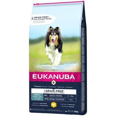 EUKANUBA Adult Chicken L/XL Grain Free 12kg+ Überraschung für den Hund
