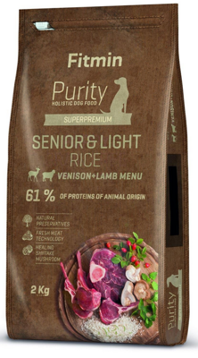 Fitmin Purity Rice Senior & Light Venison & Lamb 2kg  + Überraschung für den Hund