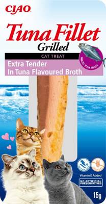 INABA Thunfischfilet für Katzen - Extra zartes Thunfischfilet in Thunfischbrühe 15g
