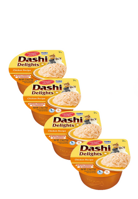 Inaba DASHI Ergänzungsfuttermittel für Katzen - Brühe mit Hühnergeschmack 4x70 g 