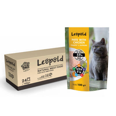 Leopold Fleischpastete mit Huhn für Katzen 24x100g 