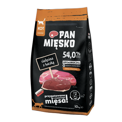 PAN MIĘSKO Kalbfleisch mit Ente M 10kg für Katzen 