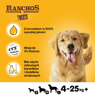 PEDIGREE Ranchos Twists 40 g - Hundeleckerlis, reich an Huhn