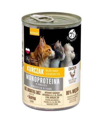 PetRepublic Huhn-Monoproteinfutter für Katzen, Stücke in Sauce 400g