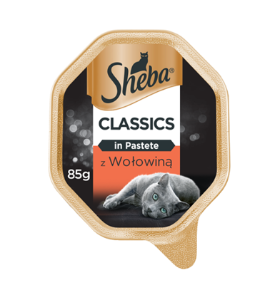 SHEBA® Classics 22x85g mit Rindfleisch - Katzennassfutter in Pastete