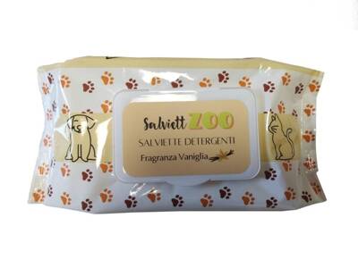 SalviettZOO - Hunde- und Katzenpflegetücher 50 Stück (mit Vanille-Duft)