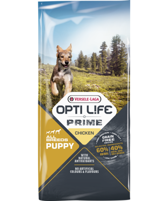 VERSELE-LAGA Opti Life Prime Puppy 12,5kg - getreidefreies Futter für Welpen mit Huhn