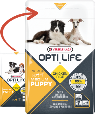 VERSELE-LAGA Opti Life Puppy Medium 1kg - mit Huhn - für Welpen mittlerer Rassen