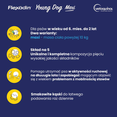 VETOQUINOL Flexadin Young Dog Maxi 60 Kapseln