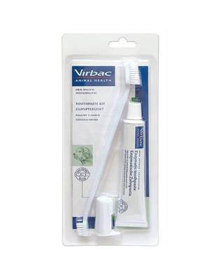 VIRBAC Dental Kit für Hunde (Paste + Zahnbürste) 70g