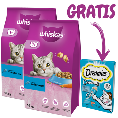 WHISKAS Tuna Katzenfutter 2x14kg + Dreamies GRATIS!!!
