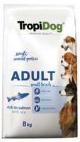 TropiDog Premium Adult SMALL BREEDS – Rich in SALMON, with RICE 8kg 