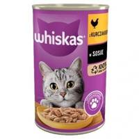 WHISKAS Nasses Katzenfutter für Erwachsene mit Hühnchen in Sauce 24x400g