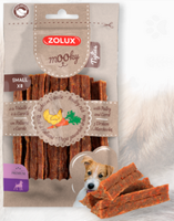 Zolux Delikatesse MOOKY Premium Tiglies Geflügel und Karotten S x 8 Stk